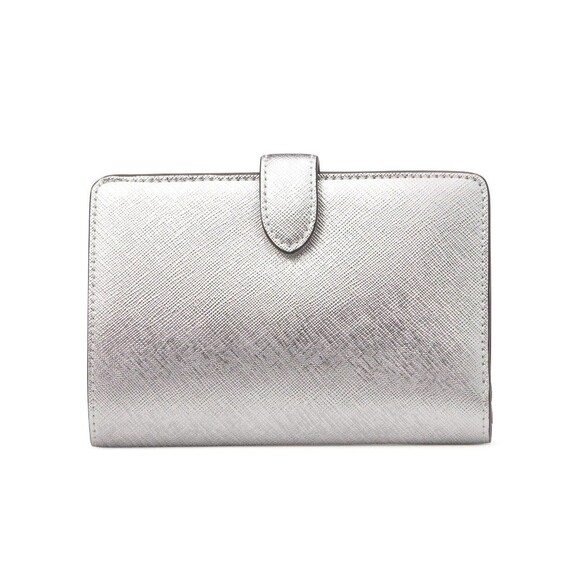 New Kate Spade Madison Metallic Medium Compact Bifold Wallet Lunar Light - Picture 3 of 3